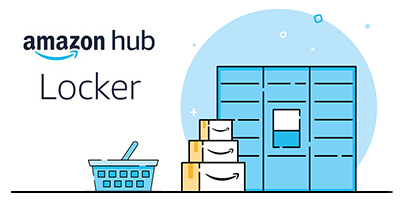 Amazon Lockers Logo with Lockers